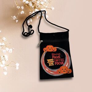 Halloween Inspired Woven Small Crossbody Bag Black  Lightweight Zipper Closure